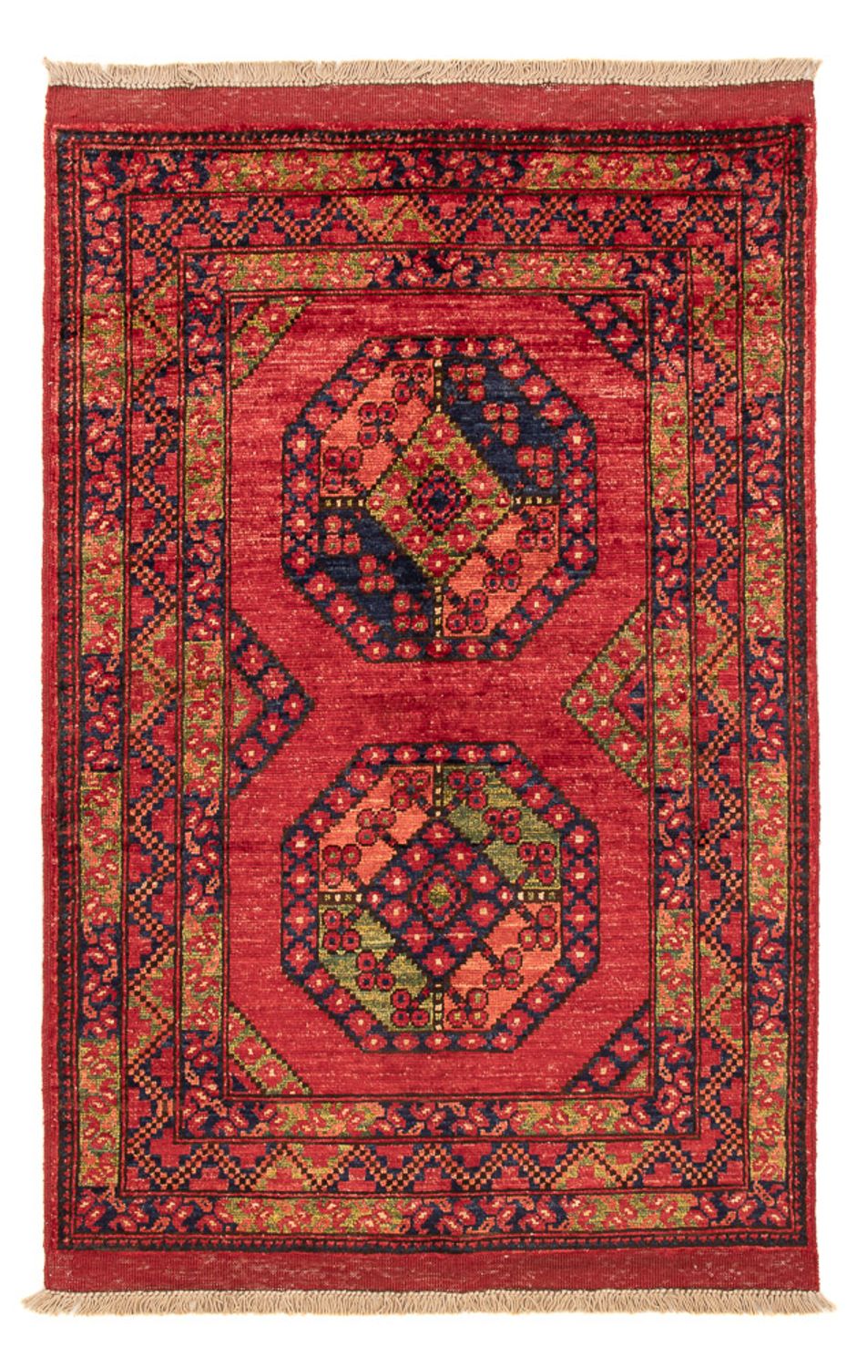 Afghan Teppich - 123 x 82 cm - rot