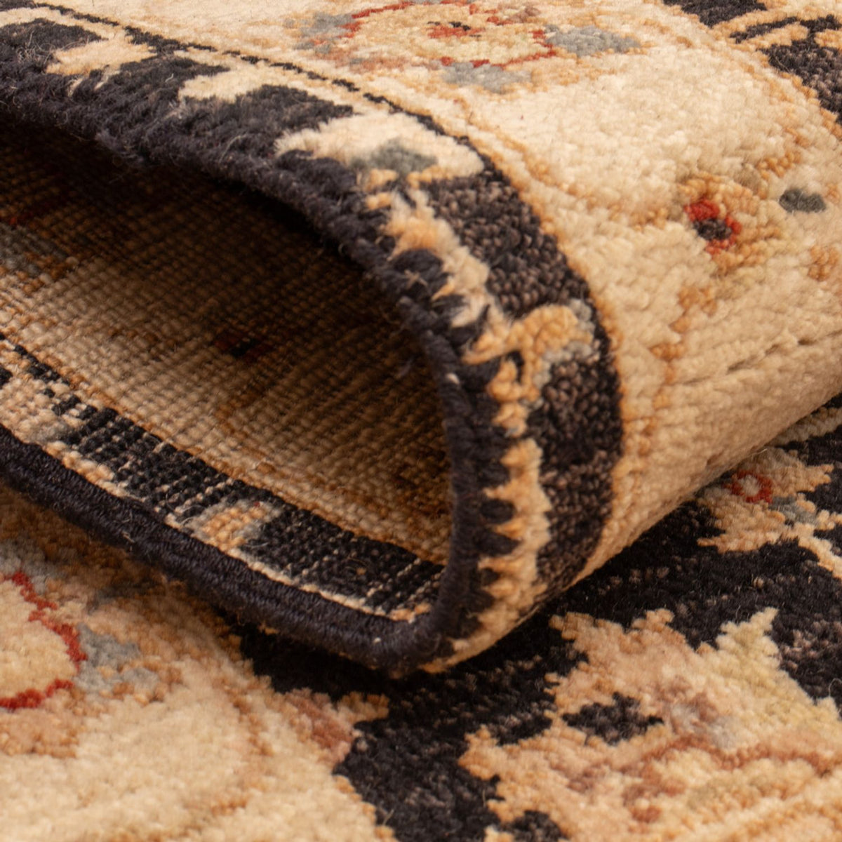 Ziegler Teppich - 90 x 60 cm - schwarz