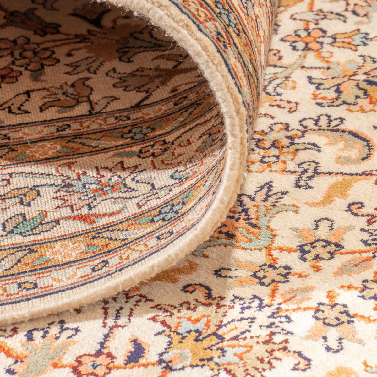 Läufer Seiden - Kaschmir Seide - 444 x 94 cm - beige