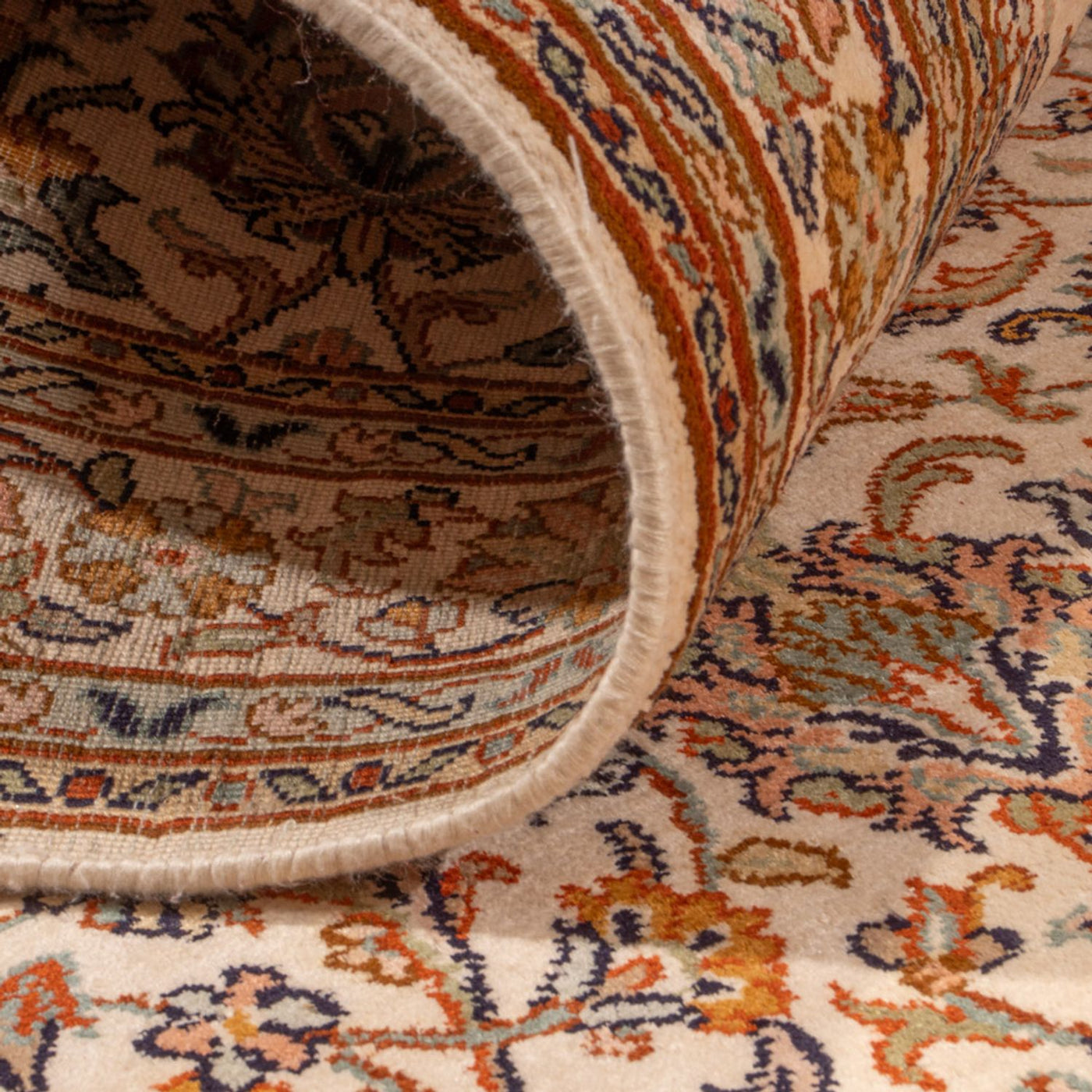 Läufer Seiden - Kaschmir Seide - 325 x 76 cm - beige