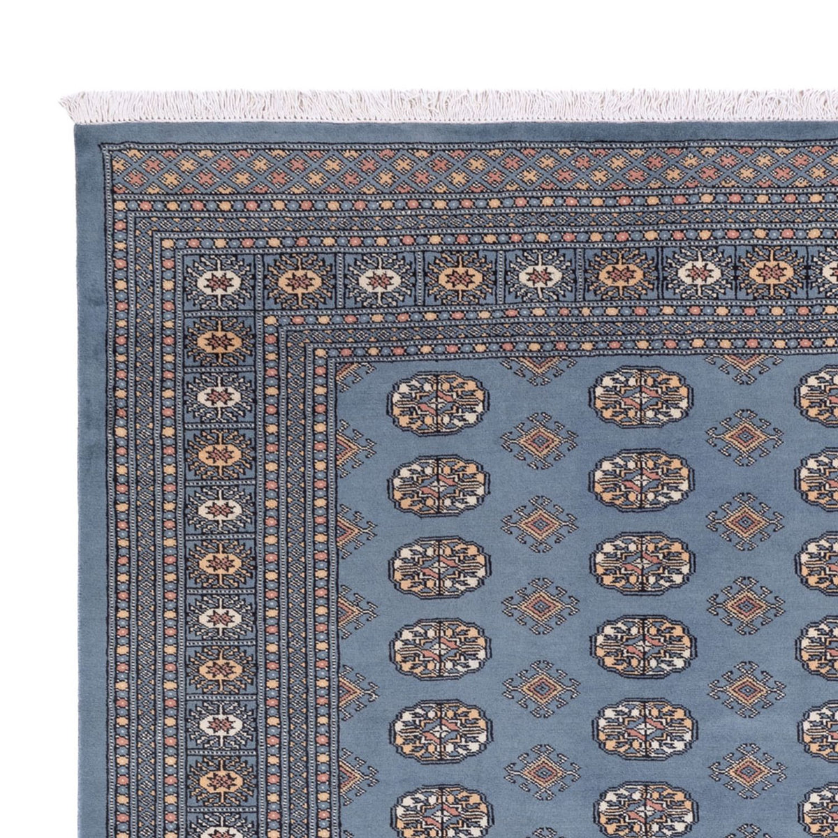 Afghan Teppich - Buchara - 305 x 249 cm - hellblau