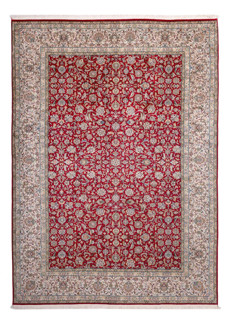 Seidenteppich - Kaschmir Seide - 302 x 216 cm - rot