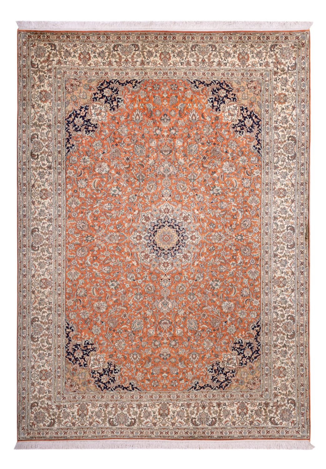 Seidenteppich - Kaschmir Seide - 306 x 220 cm - terrakotta