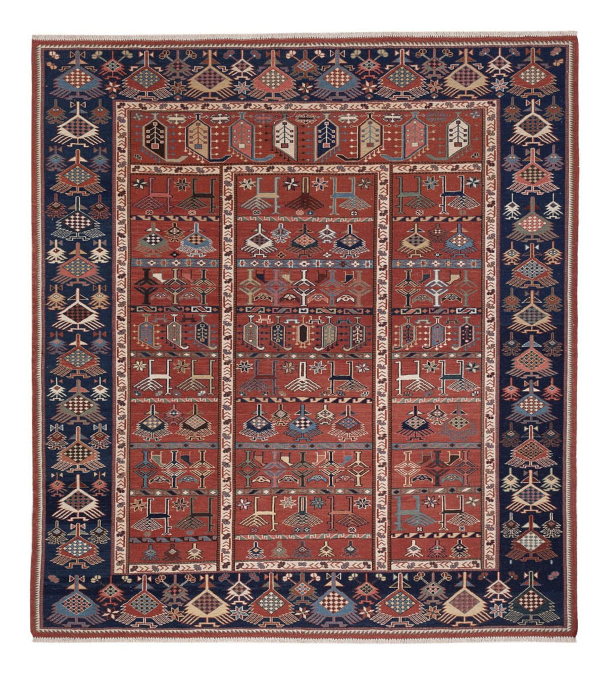 Kelim Teppich - Oriental - Soumak quadratisch  - 205 x 192 cm - rost