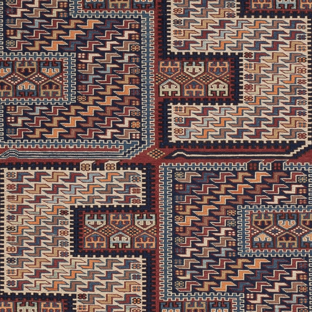 Kelim Teppich - Oriental - Soumak - 215 x 155 cm - dunkelbeige