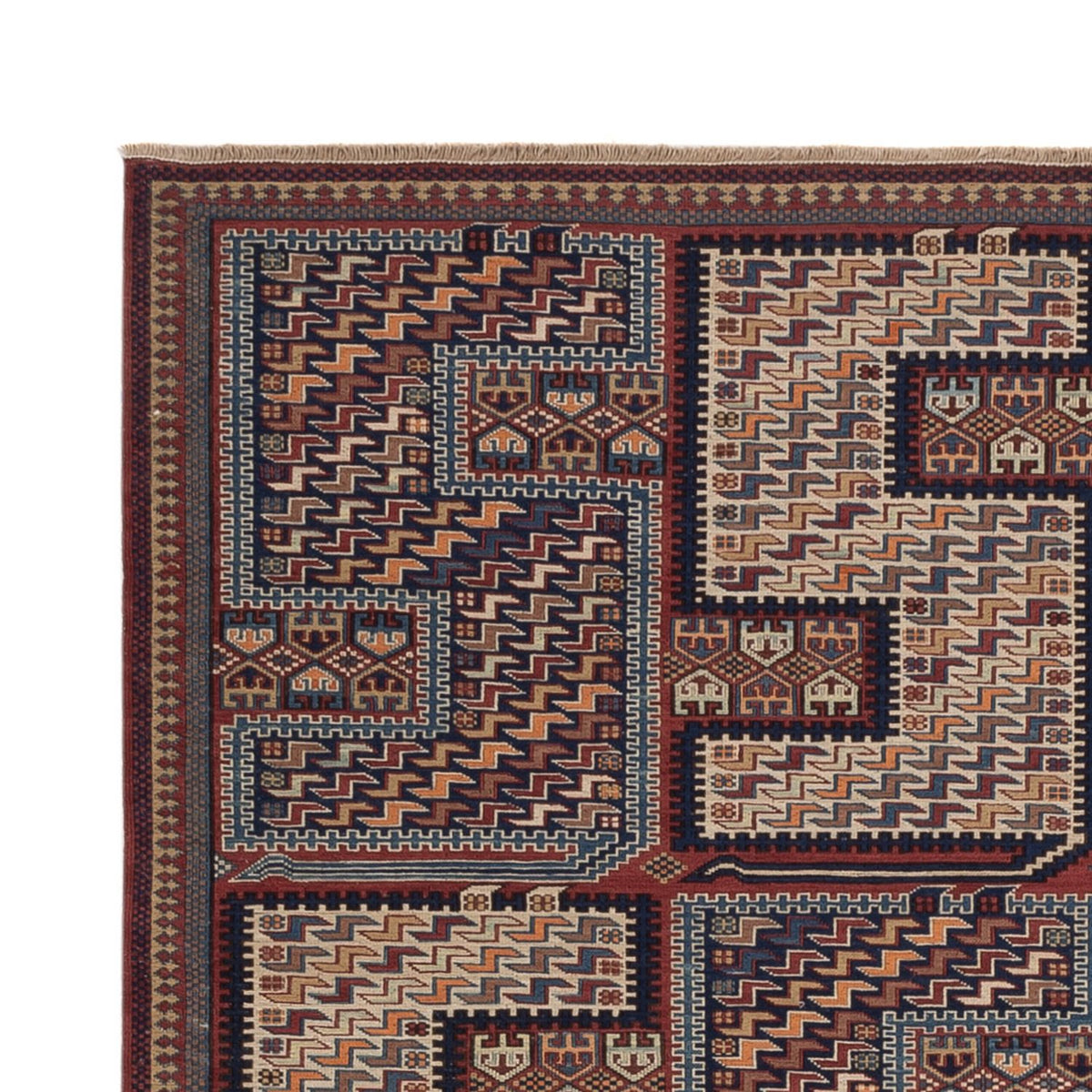 Kelim Teppich - Oriental - Soumak - 215 x 155 cm - dunkelbeige