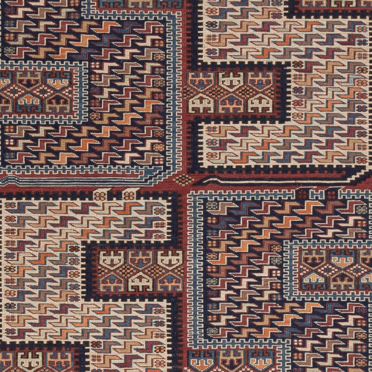 Kelim Teppich - Oriental - Soumak - 216 x 152 cm - dunkelbeige