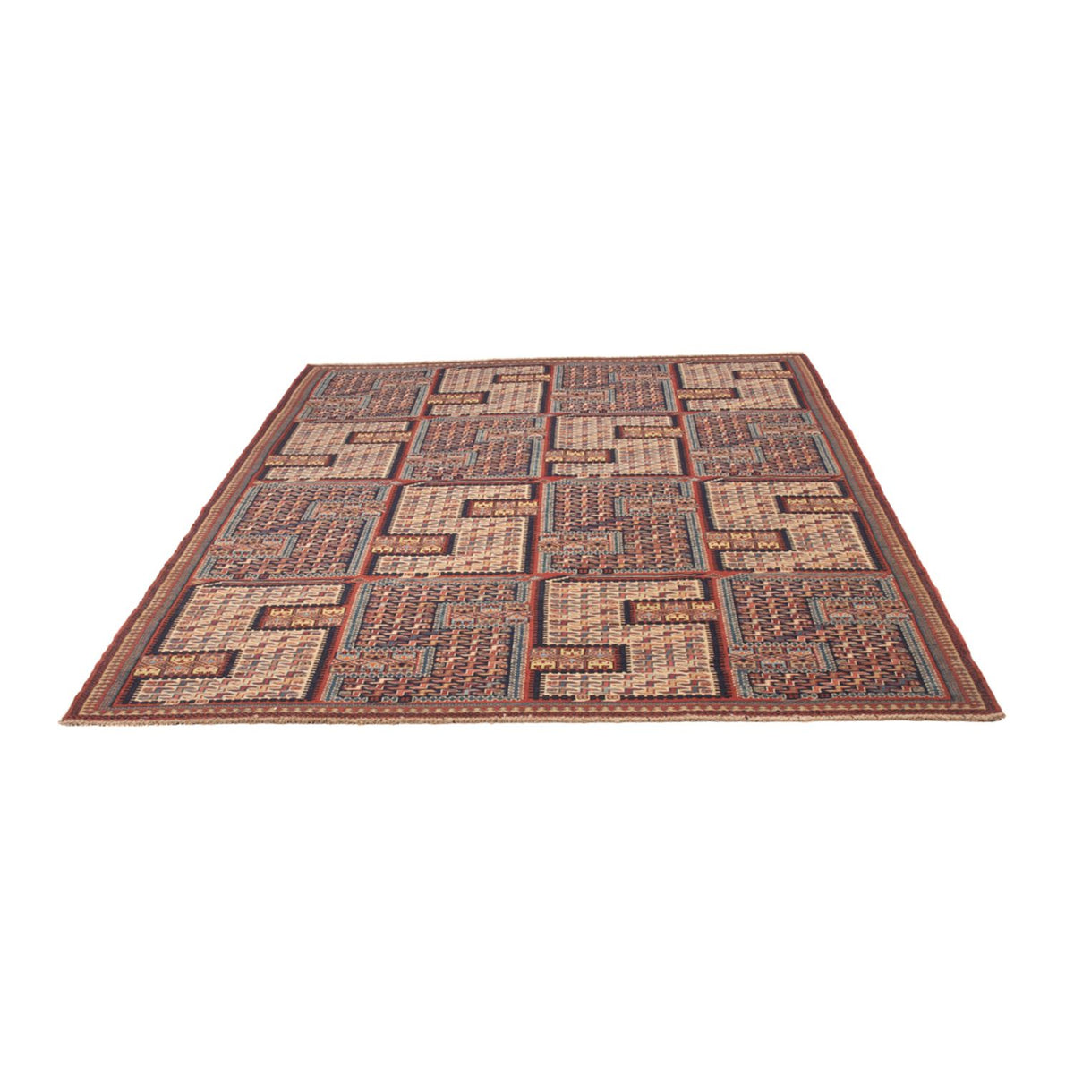 Kelim Teppich - Oriental - Soumak - 205 x 166 cm - dunkelbeige
