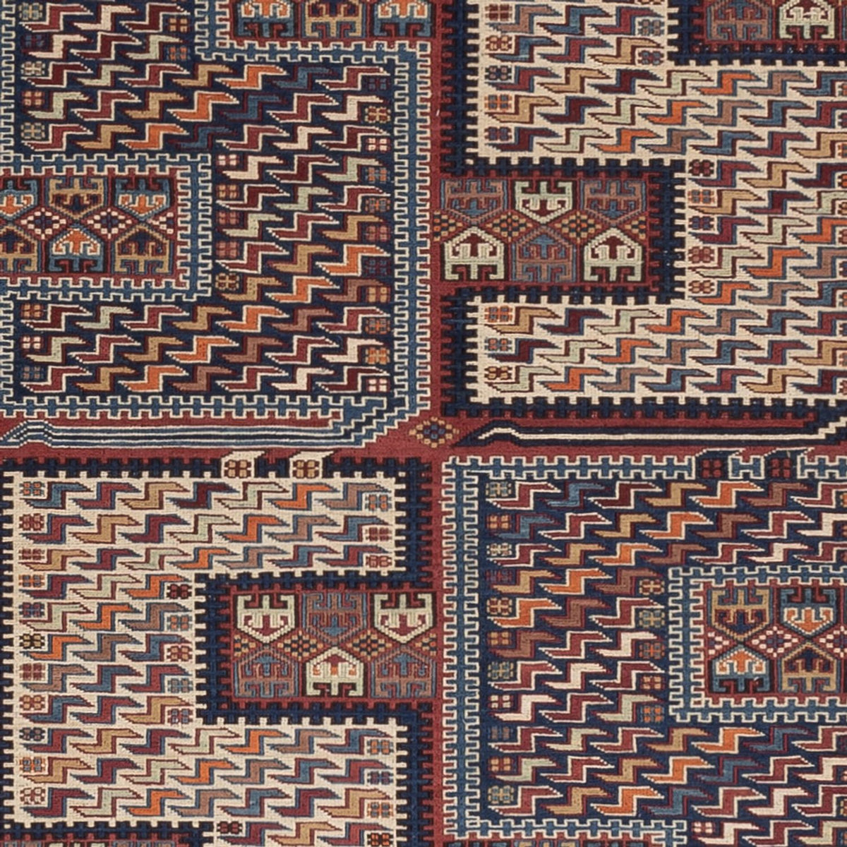 Kelim Teppich - Oriental - Soumak - 215 x 159 cm - dunkelbeige