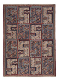 Kelim Teppich - Oriental - Soumak - 214 x 155 cm - dunkelbeige