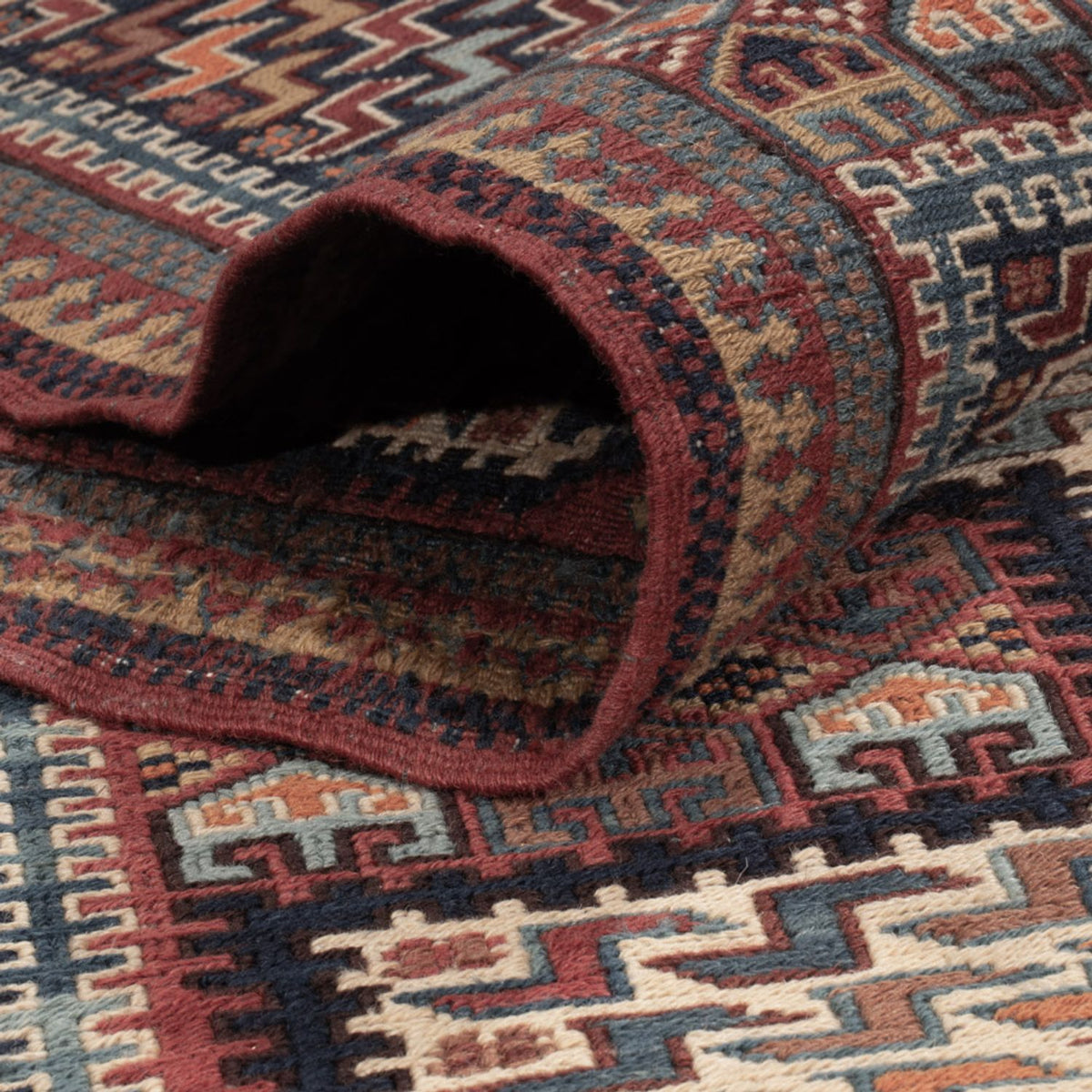 Kelim Teppich - Oriental - Soumak - 214 x 155 cm - dunkelbeige