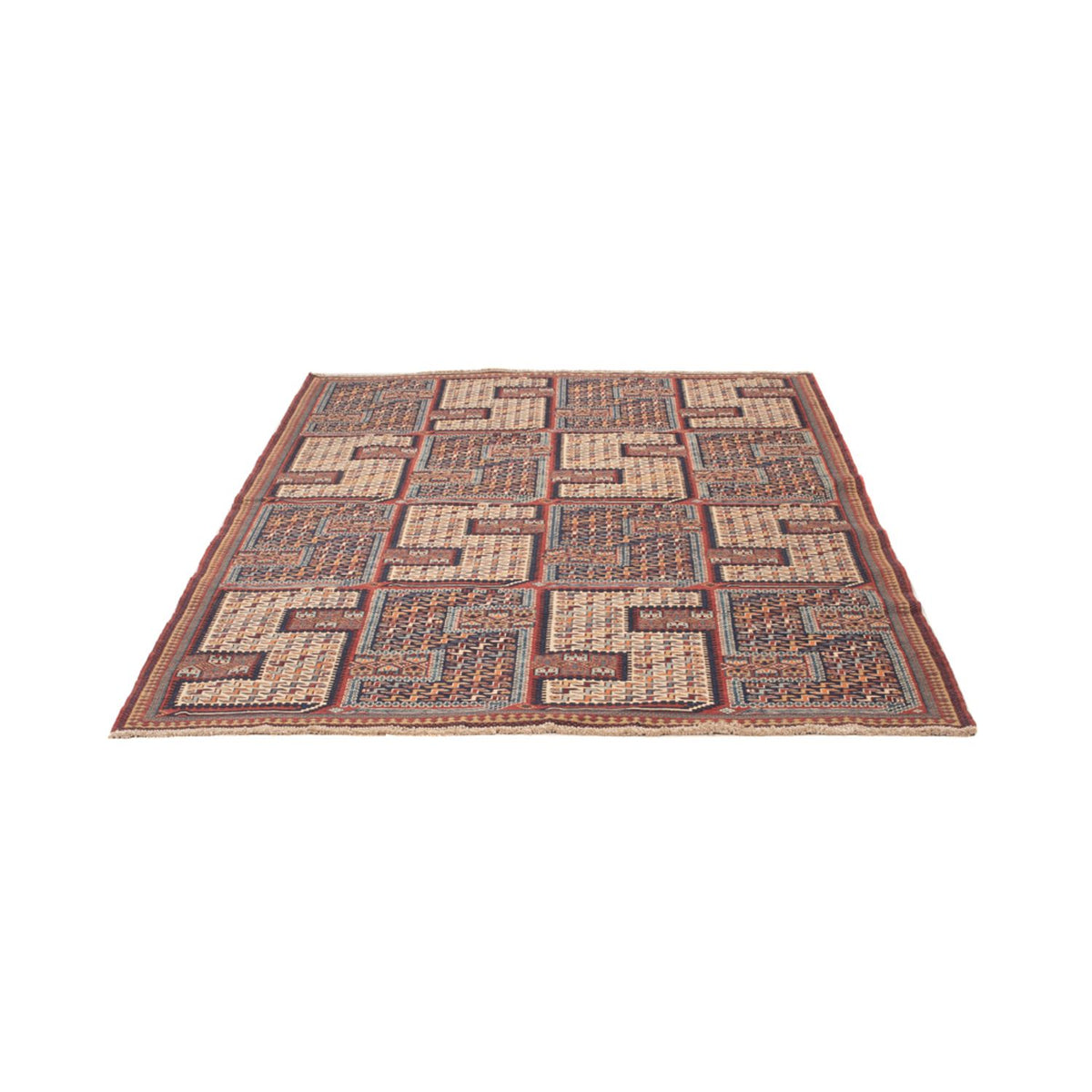 Kelim Teppich - Oriental - Soumak - 214 x 155 cm - dunkelbeige
