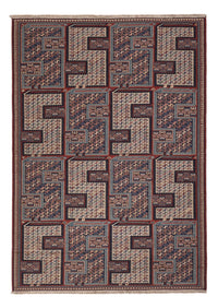 Kelim Teppich - Oriental - Soumak - 223 x 156 cm - dunkelbeige
