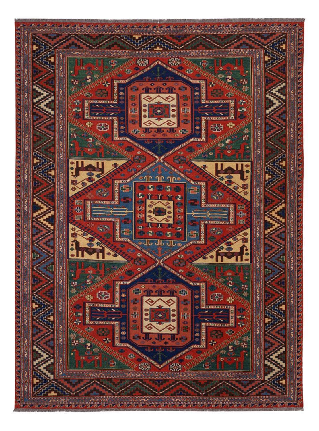 Kelim Teppich - Oriental - Soumak - 276 x 205 cm - rot