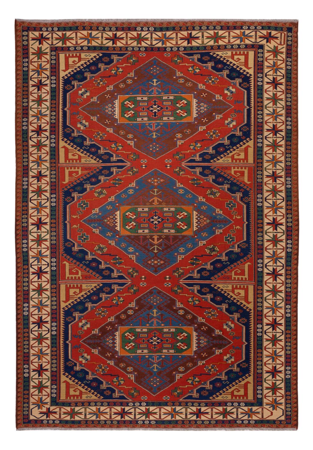 Kelim Teppich - Oriental - Soumak - 294 x 204 cm - rot