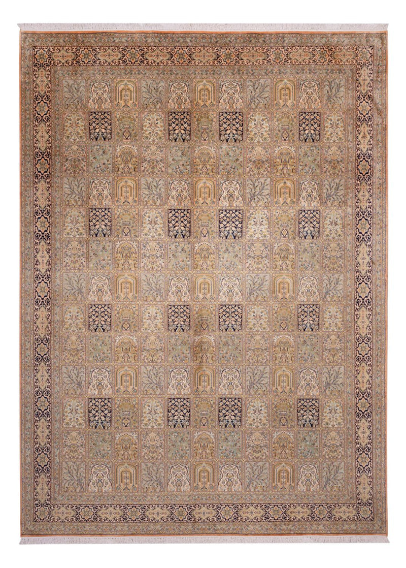 Seidenteppich - Kaschmir Seide - 378 x 273 cm - dunkelbeige