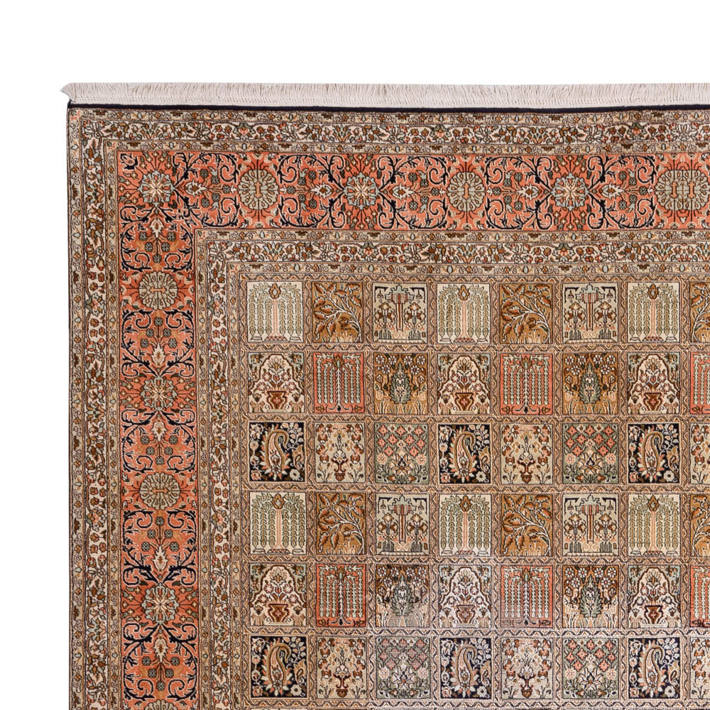 Seidenteppich - Kaschmir Seide - 275 x 377 cm - dunkelbeige