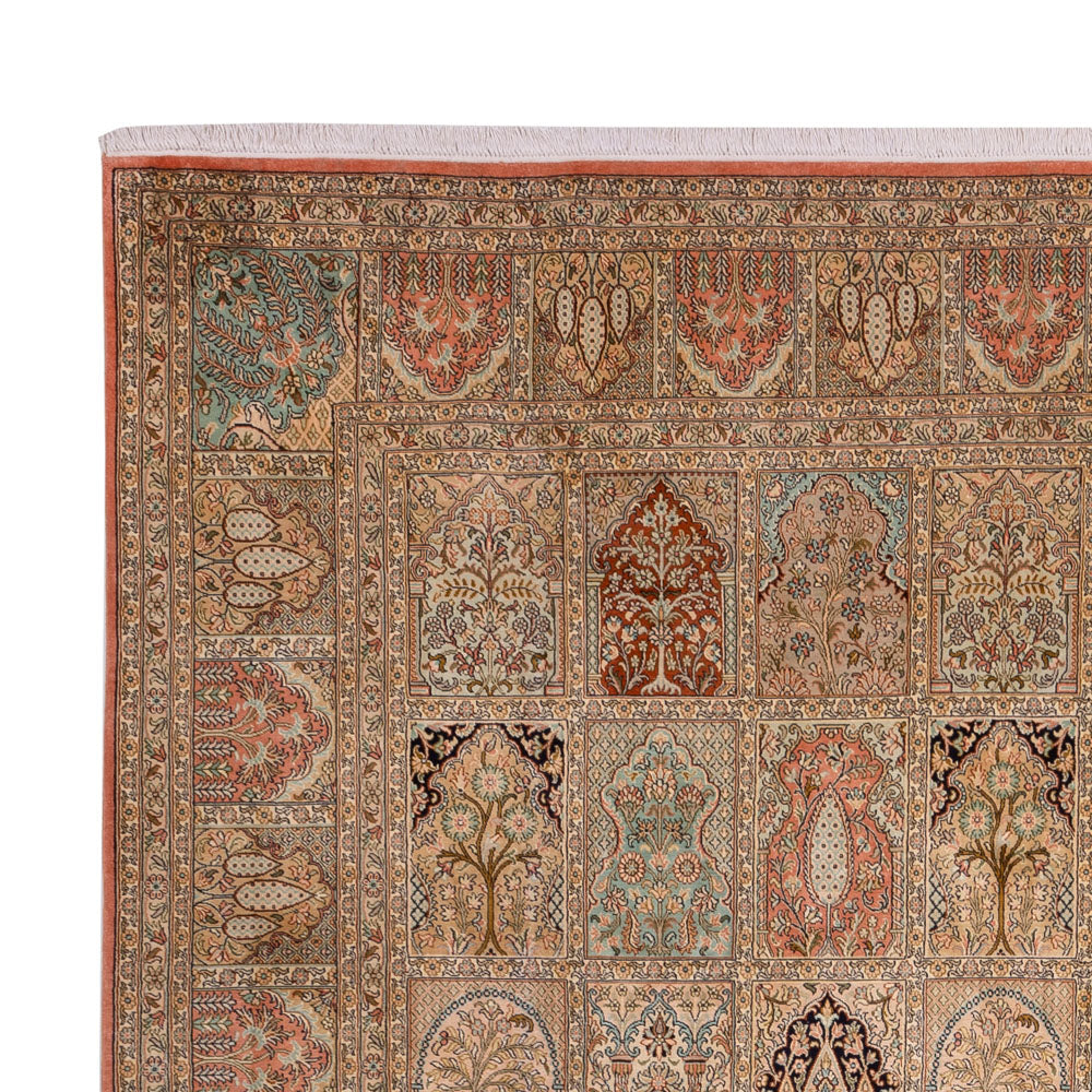 Seidenteppich - Kaschmir Seide - 273 x 381 cm - dunkelbeige