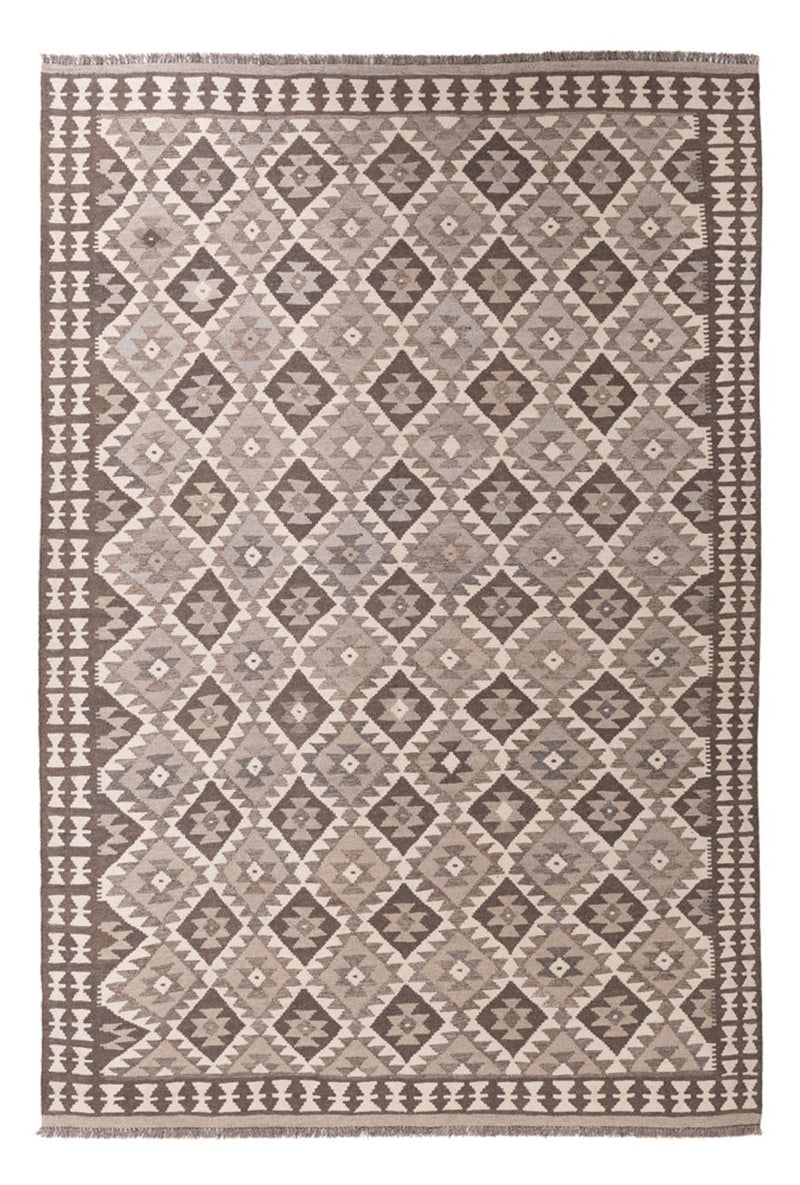 Kelim Teppich - Splash - 293 x 198 cm - hellgrau