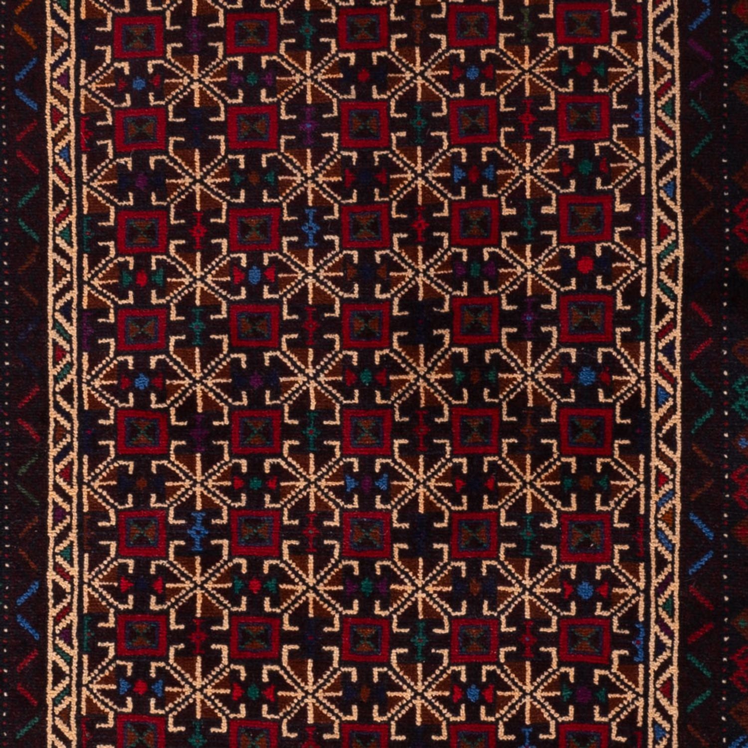 Läufer Belutsch - 200 x 114 cm - dunkelrot