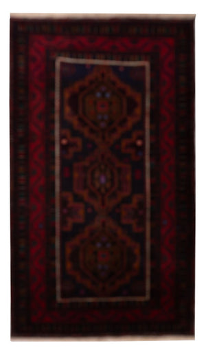 Läufer Belutsch - 227 x 129 cm - dunkelrot