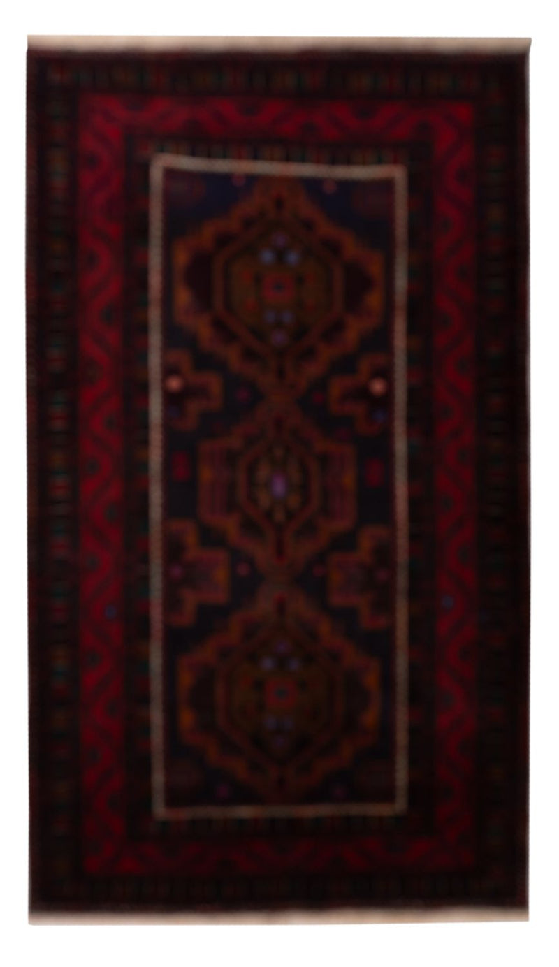 Läufer Belutsch - 227 x 129 cm - dunkelrot