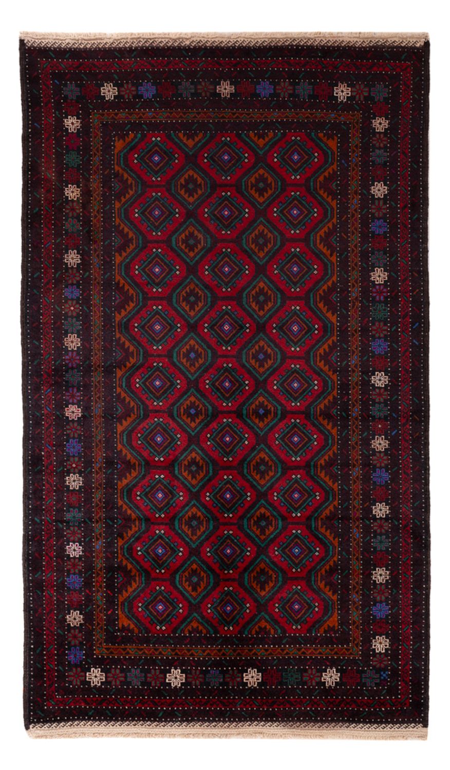 Belutsch Teppich - 203 x 120 cm - dunkelrot