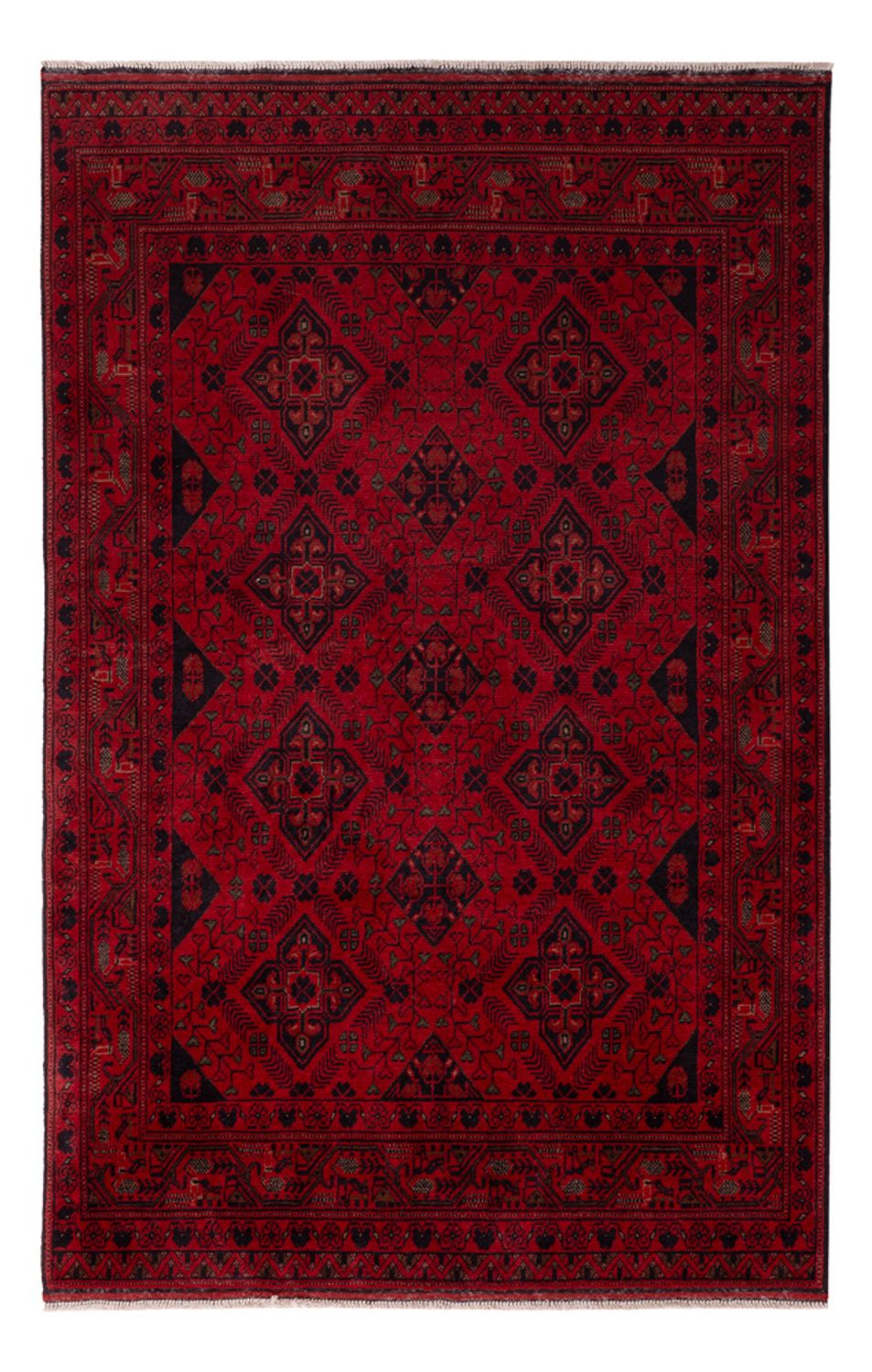 Afghan Teppich - Kunduz - 196 x 124 cm - rot