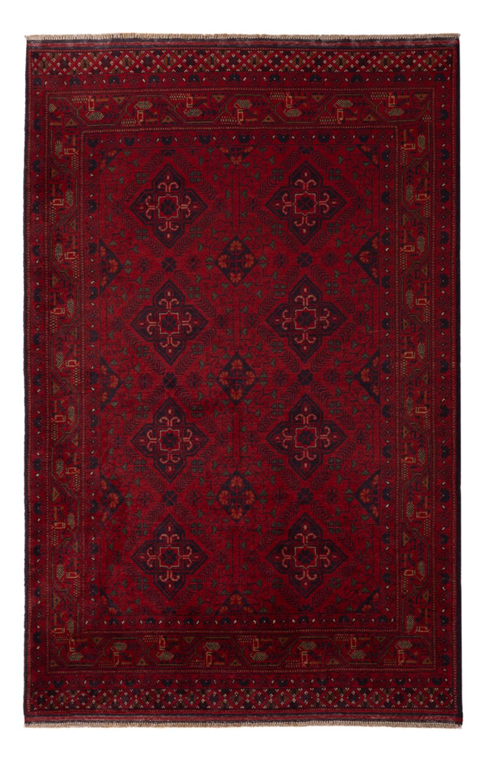 Afghan Teppich - Kunduz - 194 x 121 cm - rot