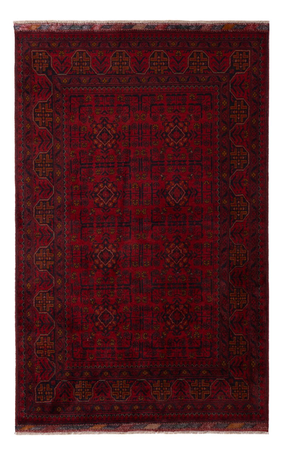 Afghan Teppich - Kunduz - 197 x 127 cm - dunkelrot