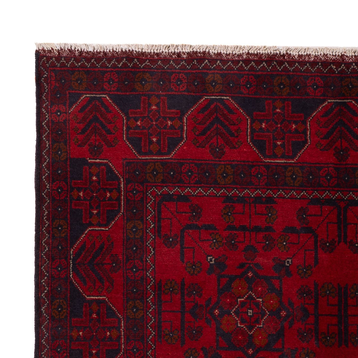 Afghan Teppich - Kunduz - 201 x 126 cm - dunkelrot