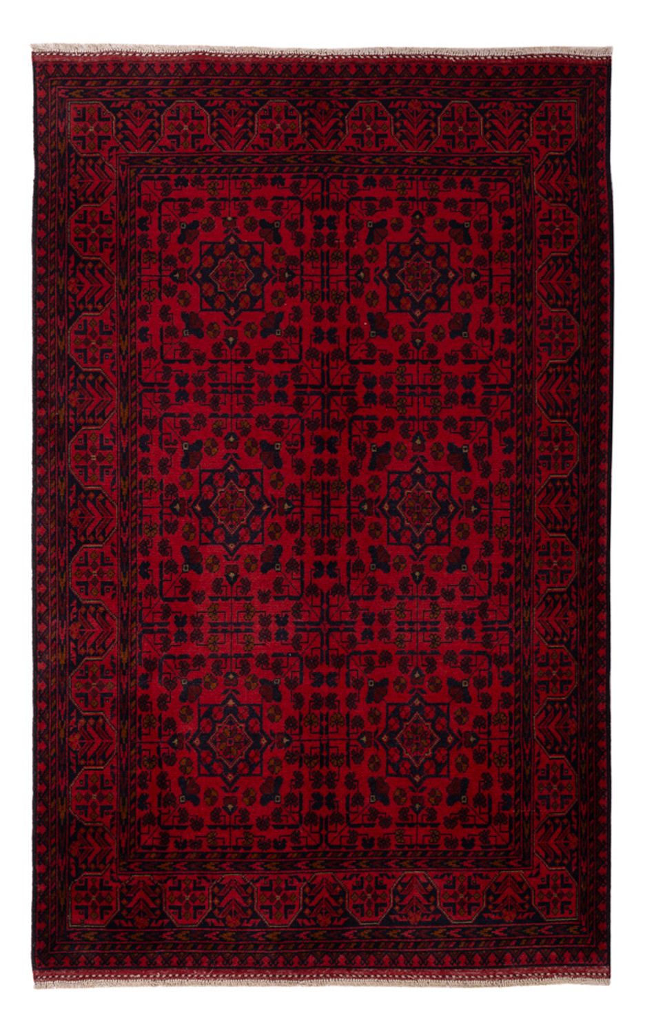 Afghan Teppich - Kunduz - 200 x 127 cm - dunkelrot