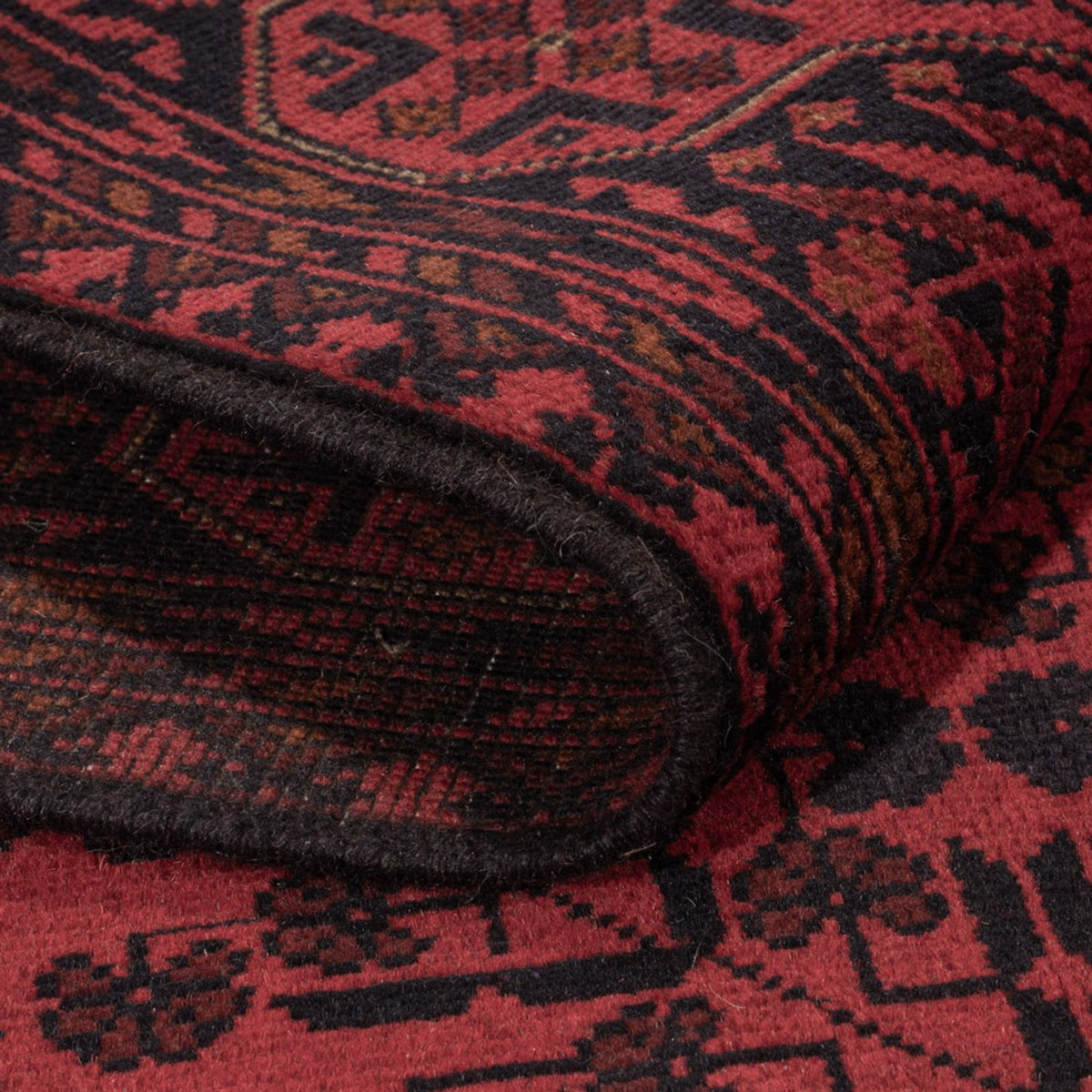 Afghan Teppich - Kunduz - 200 x 127 cm - dunkelrot