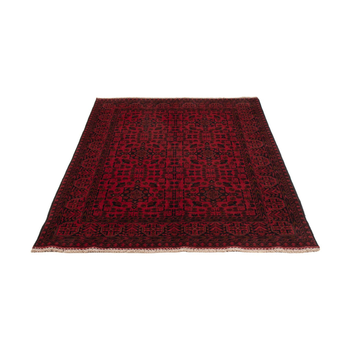 Afghan Teppich - Kunduz - 200 x 127 cm - dunkelrot