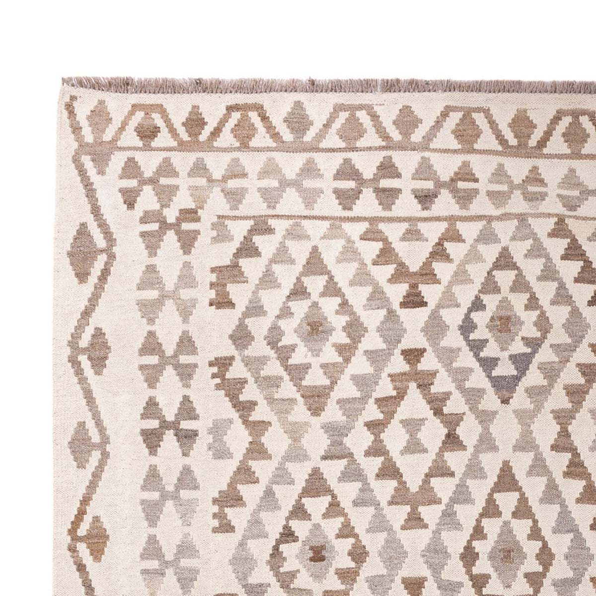 Kelim Teppich - Splash - 289 x 201 cm - hellgrau