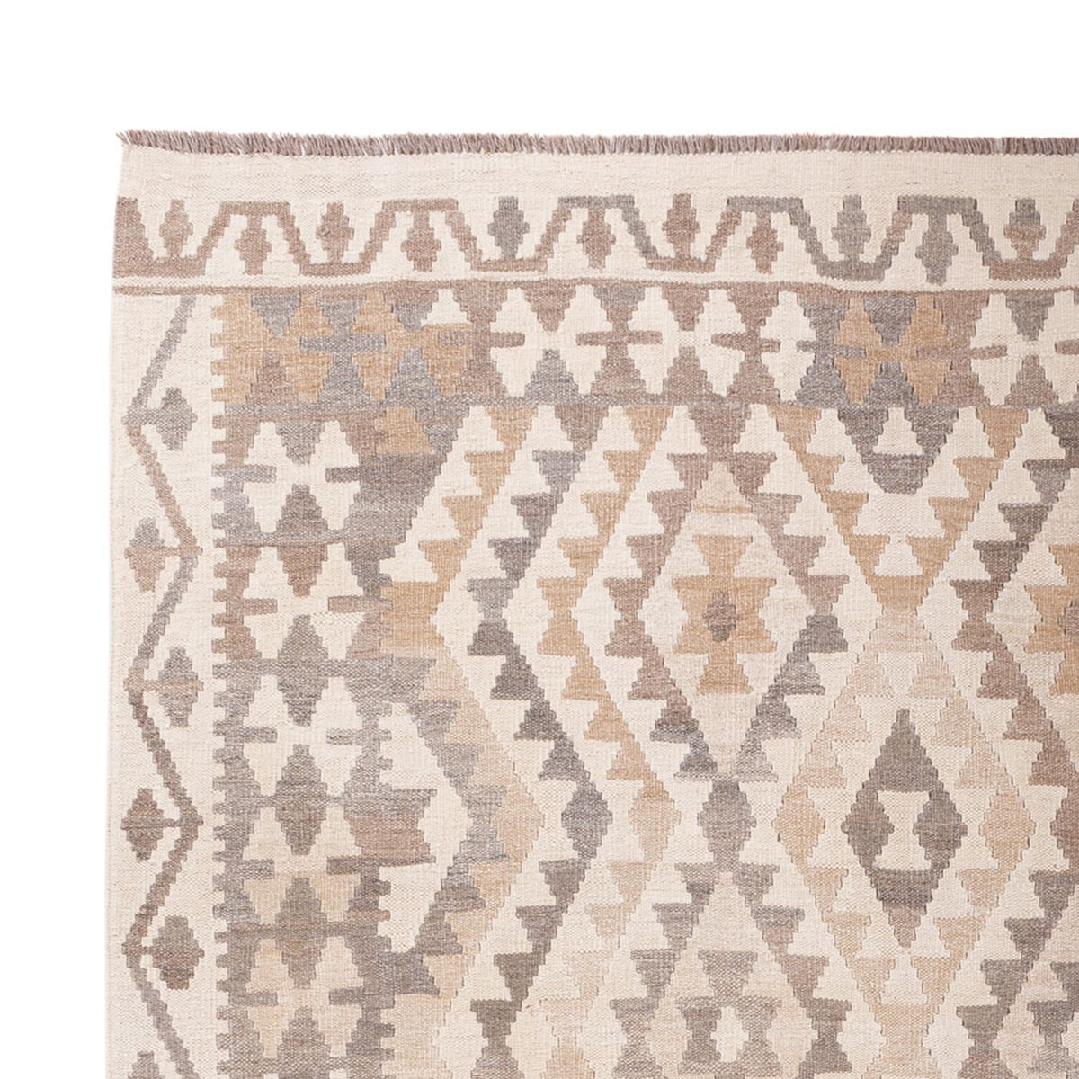 Kelim Teppich - Splash - 291 x 207 cm - hellgrau