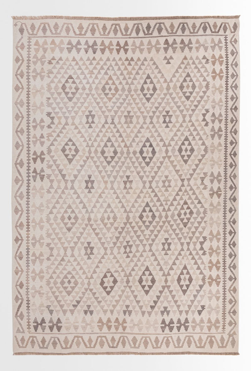 Kelim Teppich - Splash - 294 x 208 cm - grau