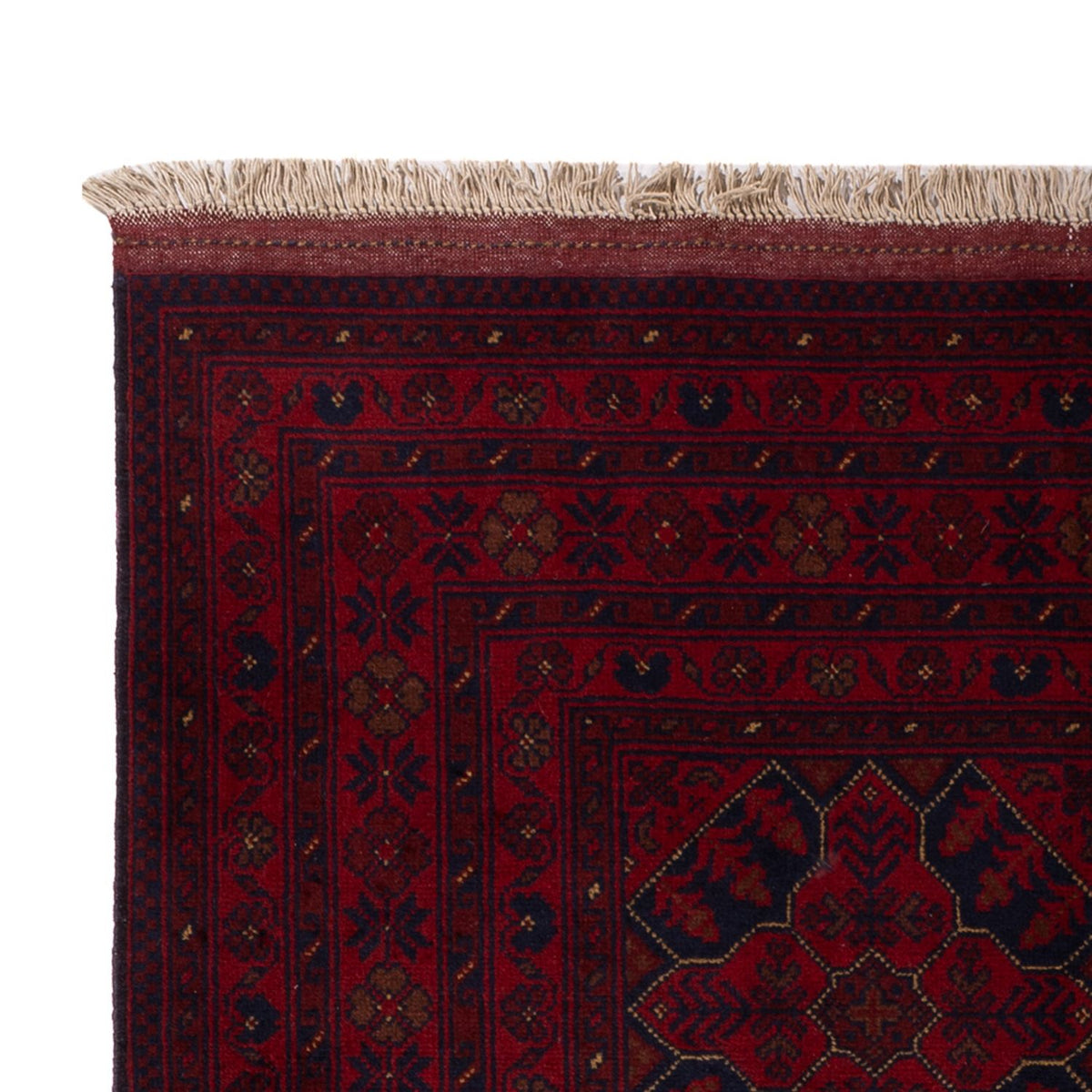 Afghan Teppich - Kunduz - 196 x 126 cm - dunkelrot