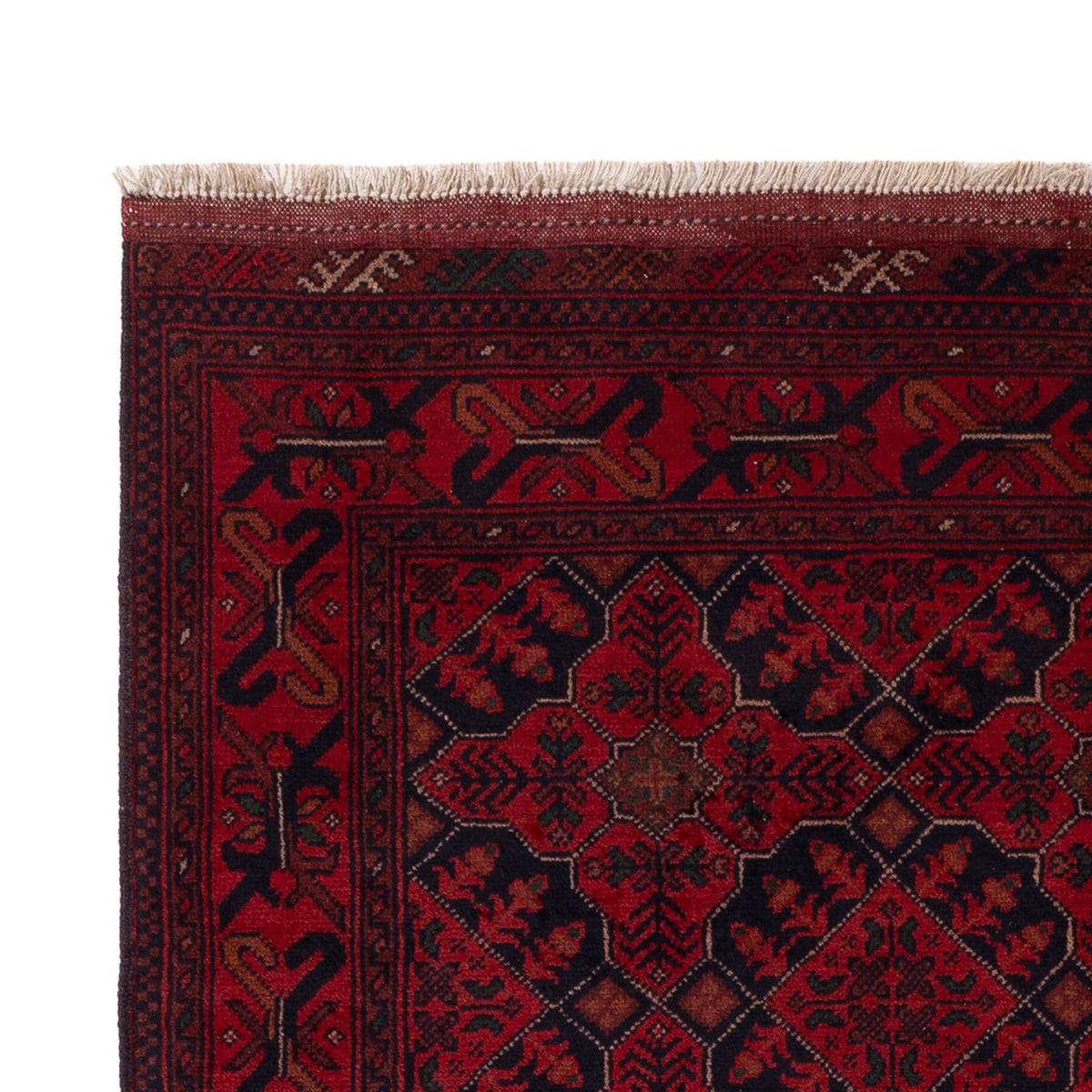 Afghan Teppich - Kunduz - 198 x 125 cm - dunkelrot