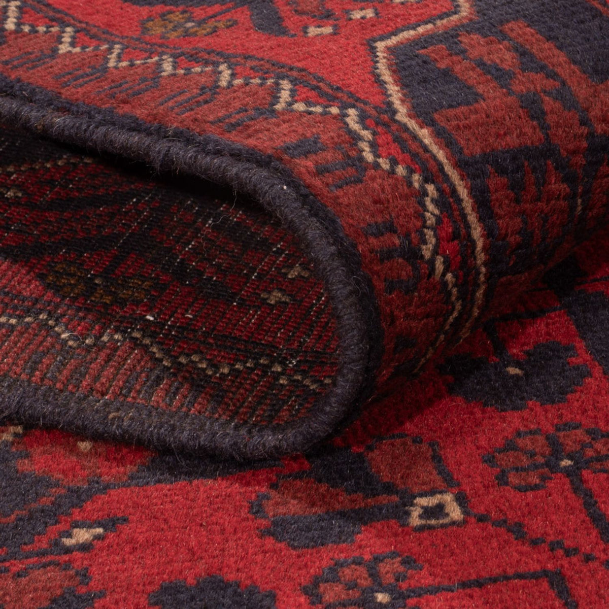 Afghan Teppich - Kunduz - 196 x 121 cm - dunkelrot