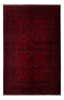 Afghan Teppich - Kunduz - 198 x 129 cm - dunkelrot