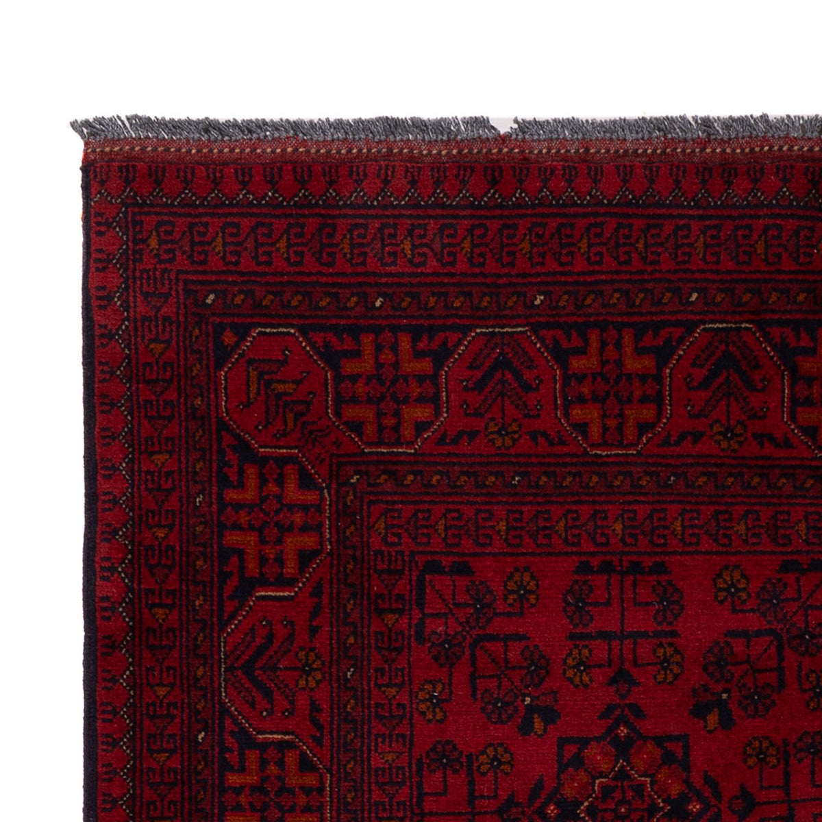 Afghan Teppich - Kunduz - 198 x 129 cm - dunkelrot