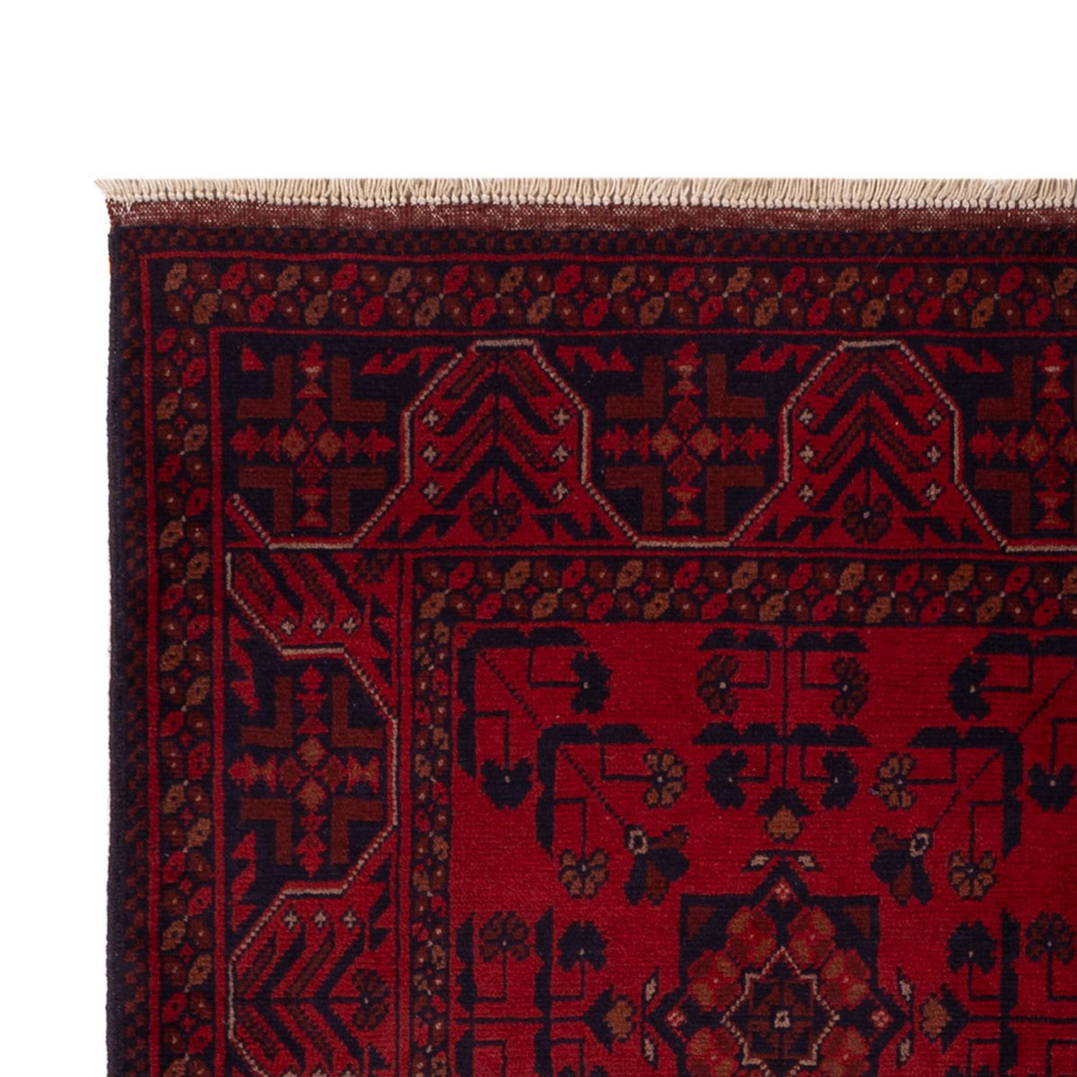 Afghan Teppich - Kunduz - 195 x 125 cm - dunkelrot