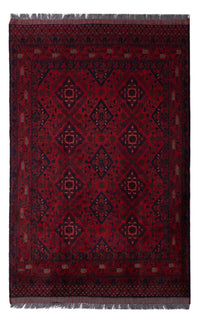Afghan Teppich - Kunduz - 190 x 128 cm - dunkelrot