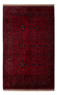 Afghan Teppich - Kunduz - 201 x 130 cm - dunkelrot