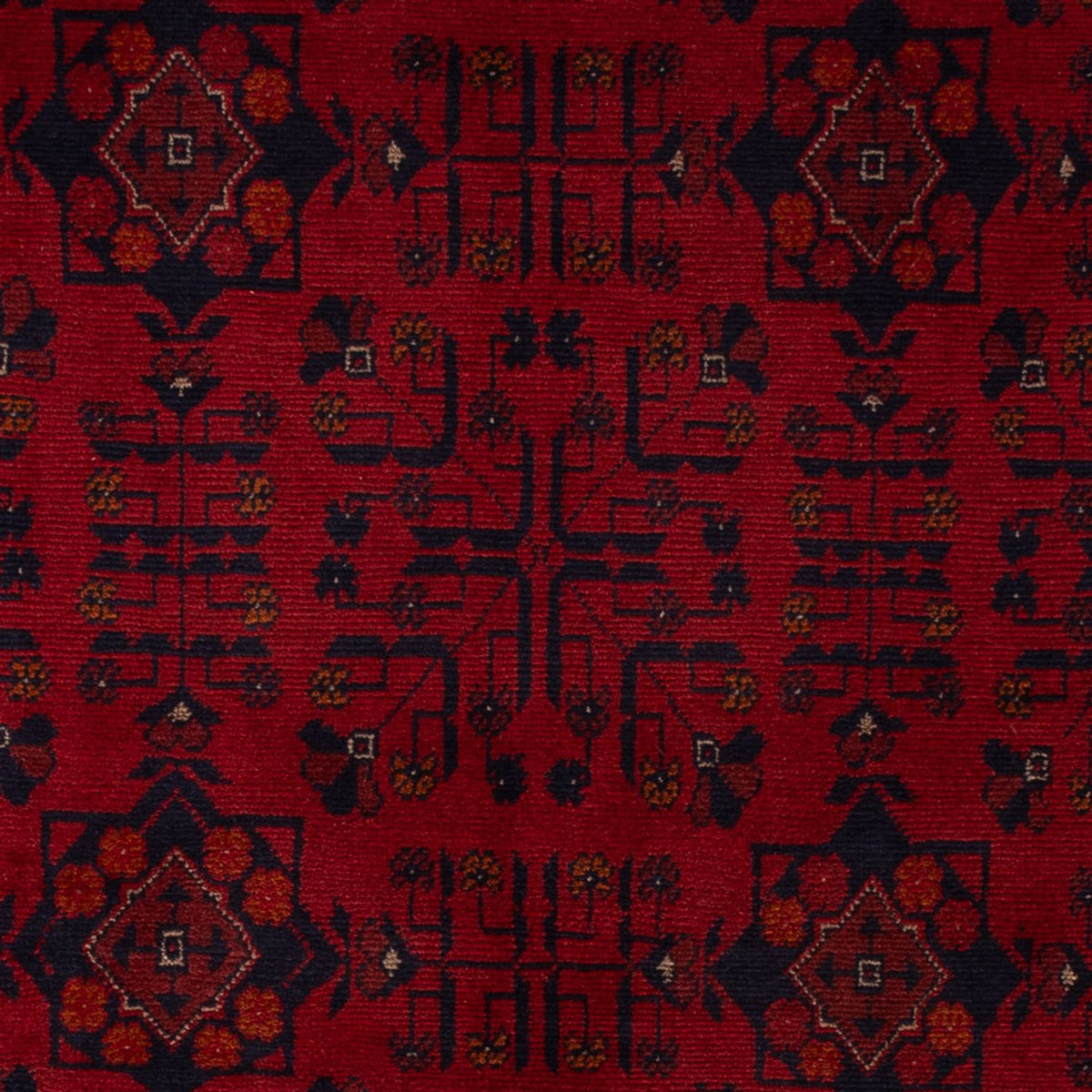 Afghan Teppich - Kunduz - 201 x 130 cm - dunkelrot