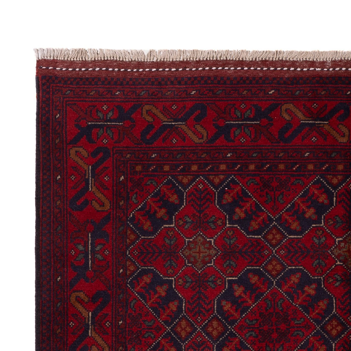 Afghan Teppich - Kunduz - 196 x 123 cm - dunkelrot