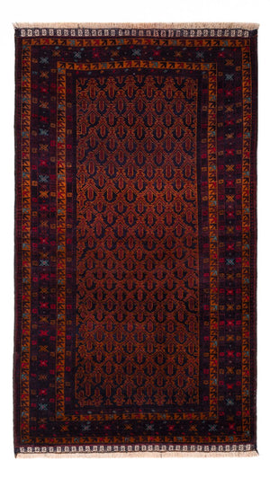 Läufer Belutsch - 200 x 114 cm - dunkelrot