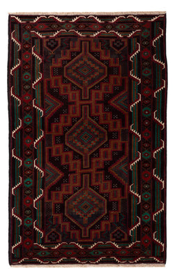 Belutsch Teppich - 183 x 114 cm - dunkelrot