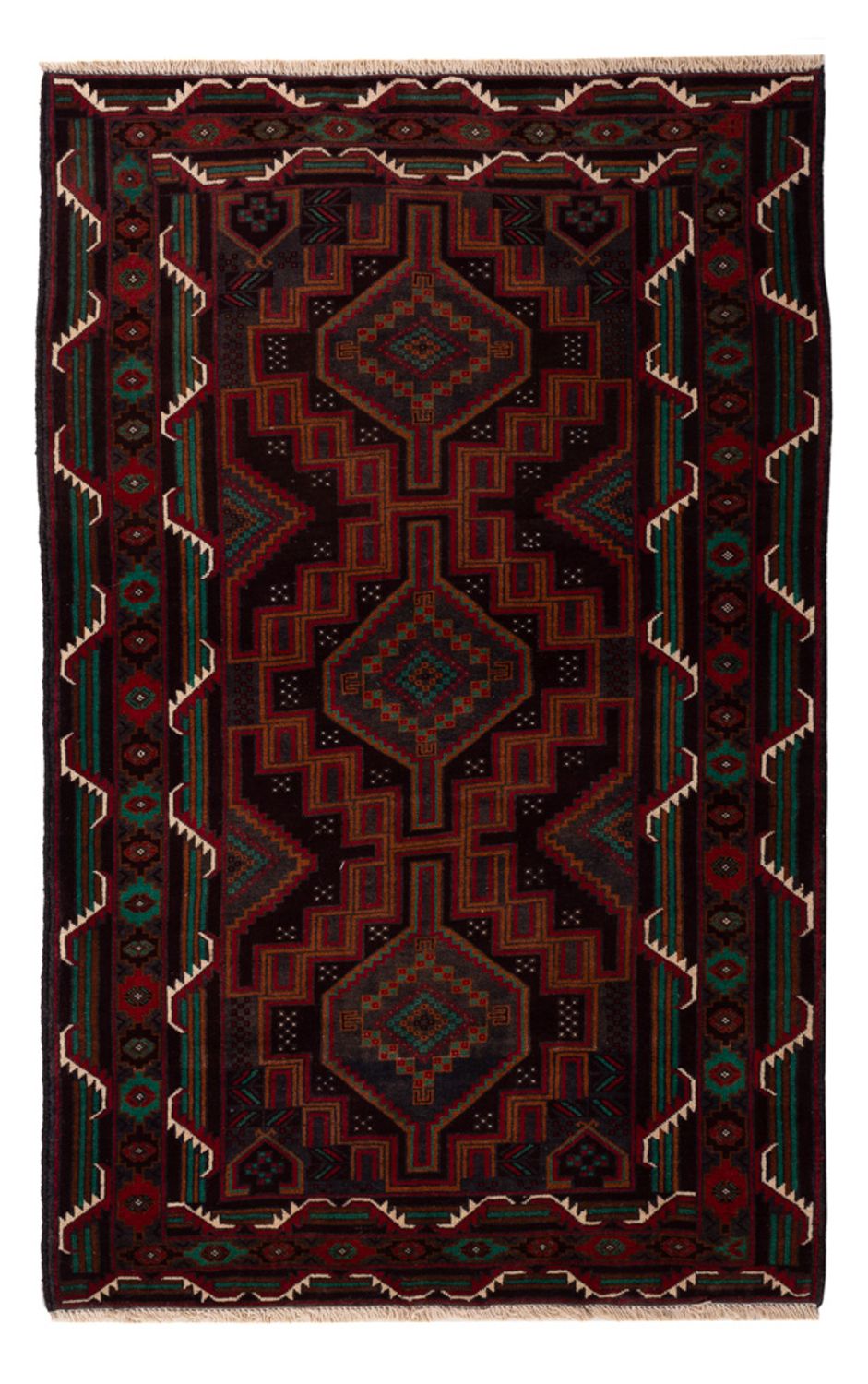 Belutsch Teppich - 183 x 114 cm - dunkelrot